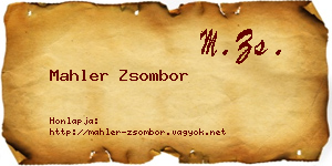 Mahler Zsombor névjegykártya