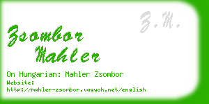 zsombor mahler business card